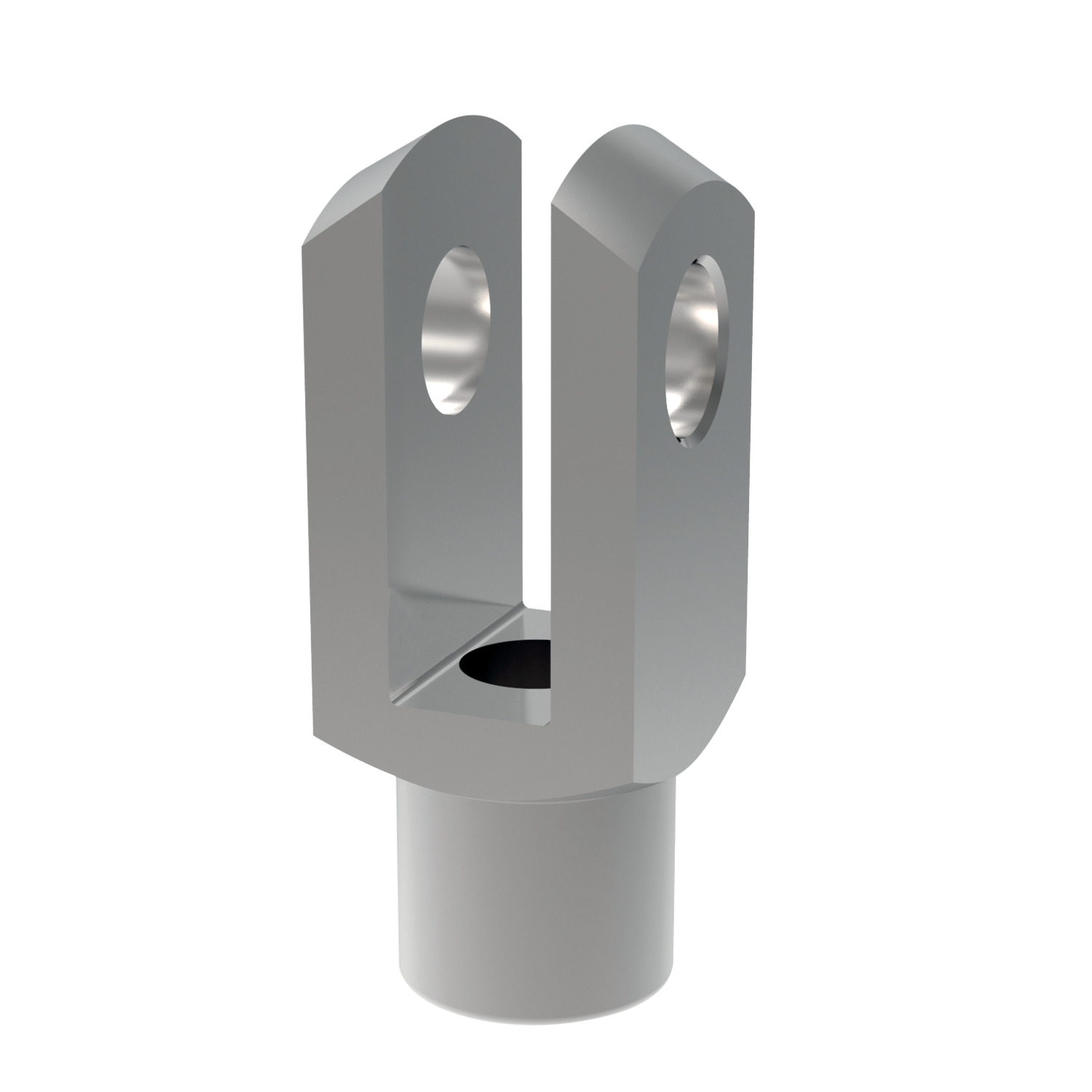 female coarse thread silver coloured right hand clevis joint